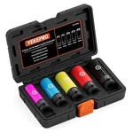 5 Pieces 1/2 Inch Drive Impact Lug Nut Socket, Metric 15 17 19 21 22 Mm Thin .... Fixed Price $39.02.