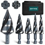 Four Spiral Flute Step Drill Bit Set, 1/8"-1-3/8" (59 Sizes), 5pcs High-speed.... Fixed Price $43.29.
