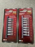 2 - Husky Hex Bit Socket Set Metric & Sae 1/4 Drive Tool Kit 8 Piece Ratchet. Fixed Price $34.99.