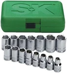 Sk Tools 15 Piece 1/2" Drive 6 Point Standard Metric Chrome Socket Set (1955). Fixed Price $172.63.