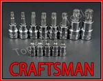 Craftsman Hand Tools 13pc 1/4 3/8 1/2 Torx / Star Bit Ratchet Wrench Socket Set. Fixed Price $36.11.
