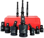 10 Pieces Impact Swivel Socket Set, Cr-mo Steel, 1/4 And 1/2 To 3/8 Adapt. Fixed Price $33.28.