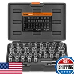 Thinkwork 35-piece Bolt Extractor Kit Nut Socket Set 1/4" 3/8" Drive Damaged Rus. Fixed Price $89.43.