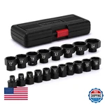 Ementol 19 Pieces 3/8" Drive Low Profile Nano Impact Socket Set, 6mm-24mm, Metri. Fixed Price $82.71.