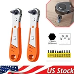 Ratcheting Right Angle Screwdriver Hex Drive 90 Degree Offset + 10pc Bits Set!. Fixed Price $6.98.