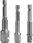 Impact Socket Adapter Set For Drill - 1/4 3/8 1/2" One Size, 3*grey. Fixed Price $13.09.