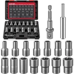 Kolvoii Bolt Extractor Kit, 16-piece Lug Nut Removal Tool, 1/2" Drive Impact Bol. Fixed Price $84.28.