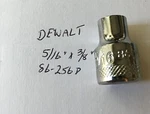 Dewalt 5/16" X 3/8" Drive Shallow Polished Chrome Socket 6 Pt 86-256d Free Ship. Fixed Price $9.46.