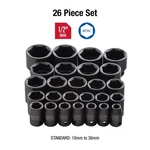 Sunex Tools 1/2" Drive Metric 6 Point 26-piece Impact Socket Set New Read!. Fixed Price $213.32.