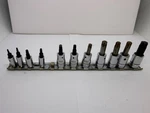 Snap-on 11 Pc Torx Hex Socket Set One Mac 1/4 + 3/8" Drive Ttx Ftx. Fixed Price $120.00.