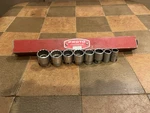 Proto 8-piece 11mm-19mm 3/8 Drive 12-point Metric Socket Set No.5294 Tray. Fixed Price $26.99.