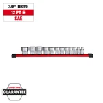 Milwaukee 48229420 12pc 3/8 Inch Drive 12-point Sae Socket Set. Fixed Price $61.54.