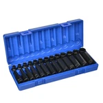 Grey Pneumatic 3/8" Drive Standard And Deep Length Impact Socket Set 26pcs. Fixed Price $82.81.