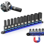 Seesii Cr-mo 1/2" Drive Impact Socket Set With Metric Deep - 11pc, Black. Fixed Price $60.64.