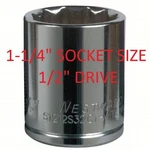 1/2 In Drive, 1 1/4 Socket Size, 12-point, Westward 5mv38 , 1.25, 1-1/4" Size. Fixed Price $7.04.