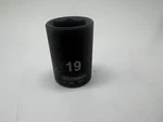 (qty 2) Westward 4lxt9 1/2 In Drive Impact Socket 19 Mm Size 6 Pt Depth Black. Fixed Price $17.99.