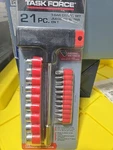 Task Force, 21pc. T-bar Driver Set, Metric 1/4 Inch Drive, #0060167, Nip. Fixed Price $18.39.