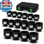 Tecotek 1/2 Drive Shallow 6-point Impact Socket Set 16-piece Sae Spindle Axle. Fixed Price $164.54.
