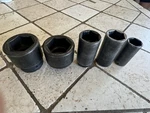 Snap On Set Of 5 Large Impact Sockets, Good Condition, Priced Well Cheap Ship. Fixed Price $149.99.
