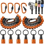 36 Pcs Upgraded Bit Holder Keychain, 3 1/4 3/8 1/2" Socket Orange. Fixed Price $61.99.