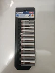 Quinn 10-piece Chrome Socket Set Standard (sae) On Rail. Fixed Price $12.00.