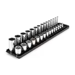 Tekton Shd91210 3/8 Inch Drive 12-point Socket Set With Rails And Tray,. Fixed Price $92.39.