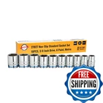 Rigor 27027 Max-grip Non-slip Standard Socket Set 10-piece Anti-slip Chrome. Fixed Price $50.00.