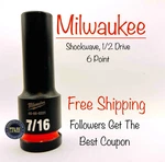 Milwaukee Tool 49-66-6221 7/16" Socket Shockwave Impact Duty 1/2 In. Drive Deep. Fixed Price $12.77.
