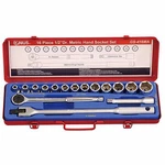 16 Pcs 1/2" Driver Six-point Metric Hand Socket Set Gs-416ma With Metal Box. Fixed Price $100.50.