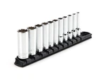 Tekton 1/4 Inch Drive Deep 12-point Socket Set With Rail, 11-piece (5/32-9/16.... Fixed Price $45.36.
