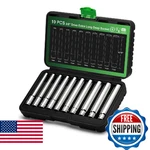 Tecotek 10pcs 3/8-inch Drive Extra Deep Metric Socket Set 8mm-17mm 6 Point Cr-v. Fixed Price $77.31.