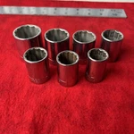 Set Of 7 Craftsman -g-47516 Series Shallow Sockets 12 Pt, 1/2" Drive Usa (t65). Fixed Price $28.00.