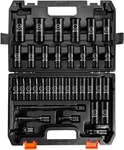 35-piece 1/2" Drive Deep Impact Sae 3/8"-1-1/4" & Metric 8-24mm, Cr-v Steel. Fixed Price $48.60.