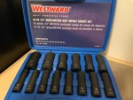 Westward Deep Impact Sockets Metric 4prg5 14 Piece 1/2" Drive. Fixed Price $70.00.