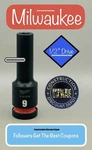Milwaukee 49-66-6270 9mm Shockwave Impact Duty 1/2" Drive Deep Socket 9 Mm. Fixed Price $13.99.
