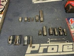 Snap-on, Mac, Matco Socket Lot-metric & Standard. 1/4 -1/2 Drive. 6 12 Point. Fixed Price $70.00.