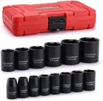 Casoman 14 Pieces 1/2-inch Drive Shallow Impact Socket Set Metric 6-point New. Fixed Price $25.25.