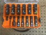 Klein Tools 14 Piece Metric Deep Well Impact Socket Set With Adapter And Storage. Fixed Price $89.99.
