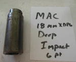 Mac Xdp6 18mmr 3/8" Drive 6 Point Metric 18mm Deep Impact Socket Usa Knurled. Fixed Price $18.99.