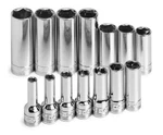 Sk Tools 14 Piece 3/8" Drive 6 Point Deep Metric Chrome Socket Set (1854). Fixed Price $157.53.