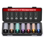 Casoman 7pcs 1/2" Drive Deep Lug Nut Impact Socket Set, Non-marring & Thin.... Fixed Price $57.62.