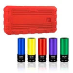 Yiyitools 5pcs 1/2" Drive Lug Nut Socket (metric & Sae Thin Wall Deep). Fixed Price $27.34.