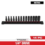 Milwaukee 49-66-7003 14pc Shockwave Imp 1/4dr Metric 6pt Set(auth Usa Dealer). Fixed Price $57.77.