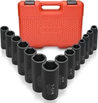02476a 1/2" Impact Socket Set, 14 Piece 6 Point Standard S.... Fixed Price $72.12.
