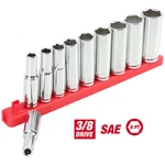 Hyper Tough 11-piece 3/8-inch Drive Deep Socket Set Sae 1/4-13/16 In Holder Rail. Fixed Price $25.98.