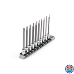 Tekton 1/4 Inch Drive Long Torx Bit Socket Set With Rail, 10-piece (t6 - T30). Fixed Price $50.75.
