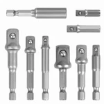 Horusdy 9pc Socket Adapter Drill Bits Set Hex Impact Driver Tools 1/4" 3/8" 1/2". Fixed Price $8.06.