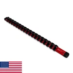 Olsa Tools 3/8" Drive Red Socket Organizer Rack - Holds 18 Sockets, Chrome/impac. Fixed Price $29.80.