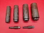 4 White Track Sockets 1/2" Drive 8 Point Impact Deep Railroad Usa. Fixed Price $49.99.