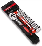 Egofine 12pcs 1/4 Inch Mini Ratchet Socket 12pc Set, Polished. Fixed Price $19.95.
